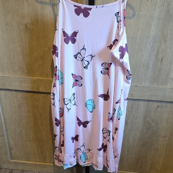 (J51) Womans Sz 2XL Pink Butterfly Chemise - Picture 4 of 5